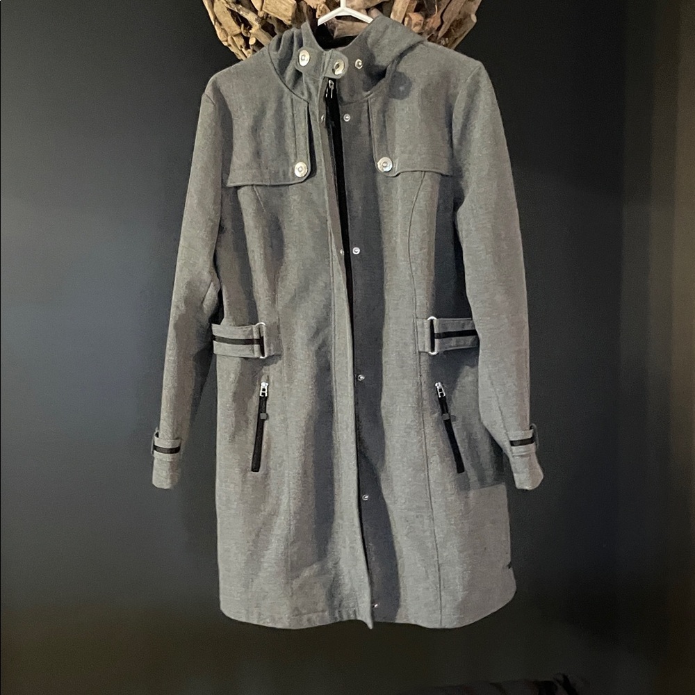 Elegant Charcoal Women's Trench Coat